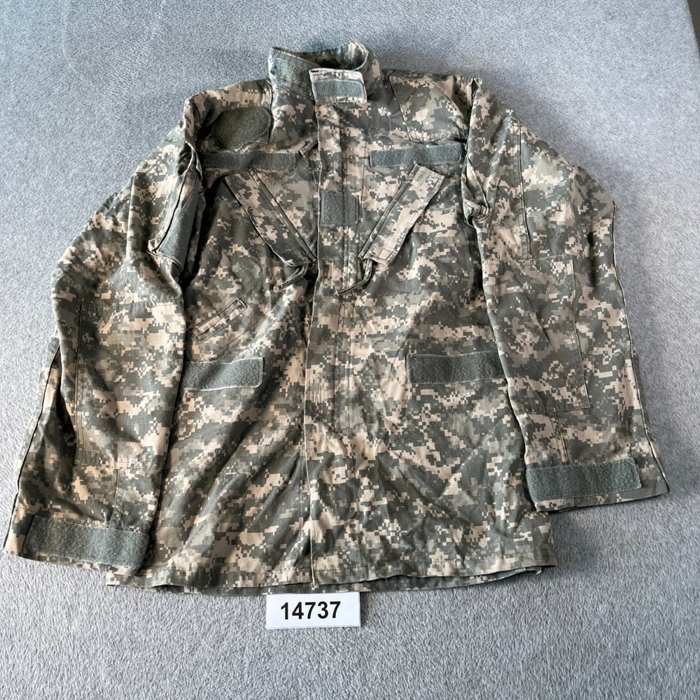 US Army ACU Military Jacket Mens Small Regular Digital Camo Full Zip Mock Neck